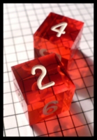 Dice : Dice - 6D - Precision Pair Red Translucent Made by Ed Weinstein - Marion Co Miami June 2010